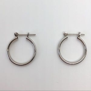 14k white gold hoop earrings